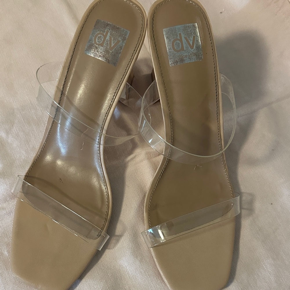 DV by Dolce Vita Women's Clear Strap Heels - Beige
